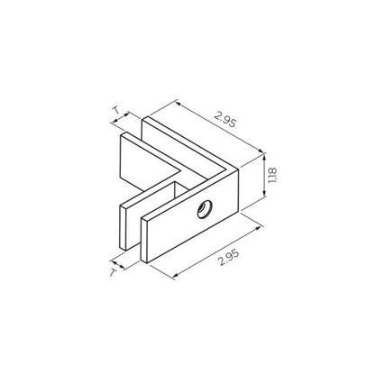 90˚ | Square | Low Profile Glass Alignment Clips