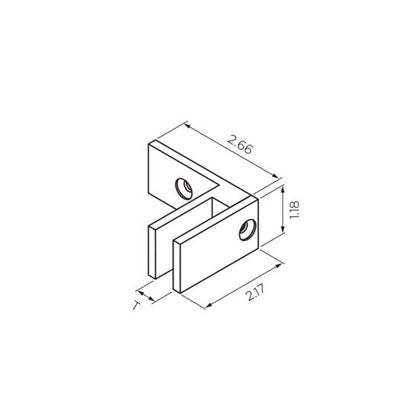 90˚ | Square | Wall to Glass Alignment Clips