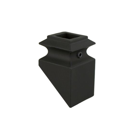 SH908 | 1/2" Angled Iron Baluster shoe | Low Profile | Satin Black - All Things Stairs