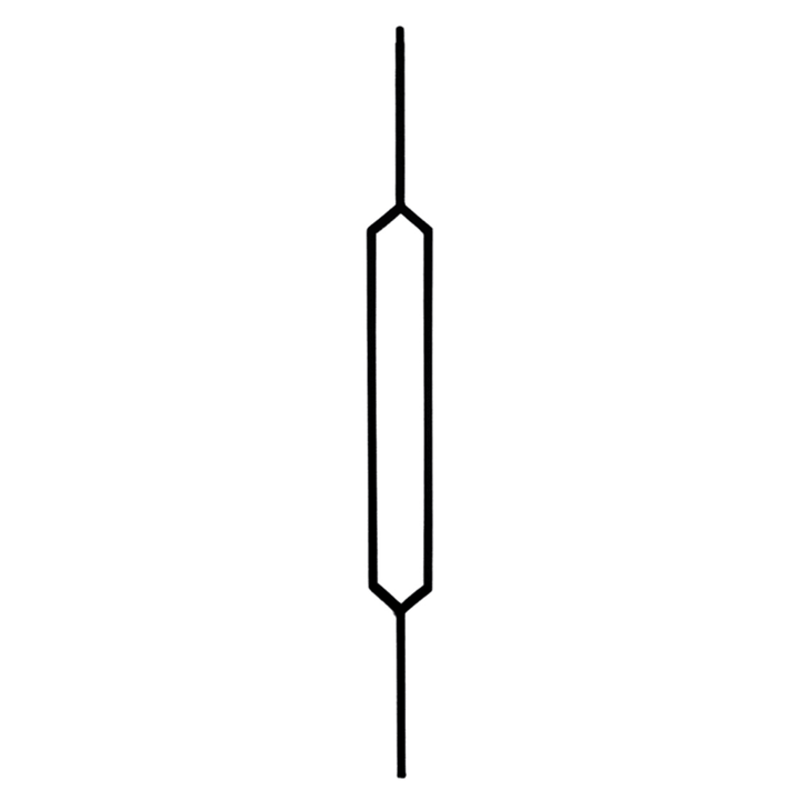 T88 | Iron Baluster | Peaked Top & Bottom Rectangle | 1/2" x 44" Square - All Things Stairs