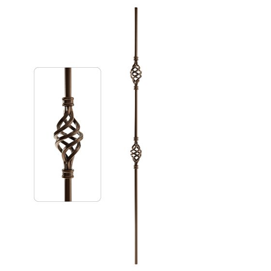 Steel Tube Balusters | 1/2" Round Series | Double Basket