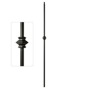 Steel Tube Balusters | 1/2" Square Series With Dowel Top | Single Collar