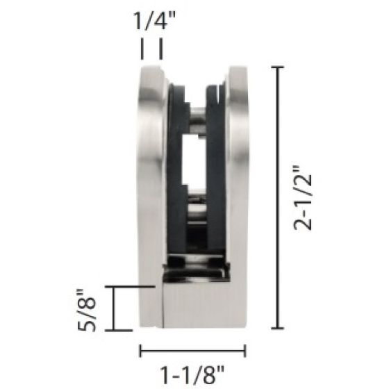 Medium | Round | Glass Clip for Square Post | Zinc