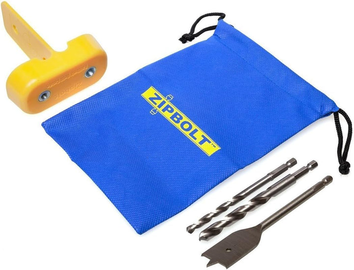 Zipbolt 40.260 Railbolt Drill Guide — Railbolt Installation Jig for Staircase Handrails with 1/4", 3/8" Drill Bits & 1” Spade Bit - All Things Stairs