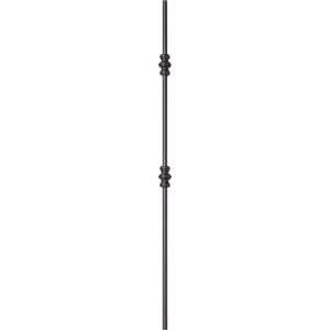 Iron Baluster | Double Knuckle | Round | Satin Black | 5/8" x 44" | Ascension