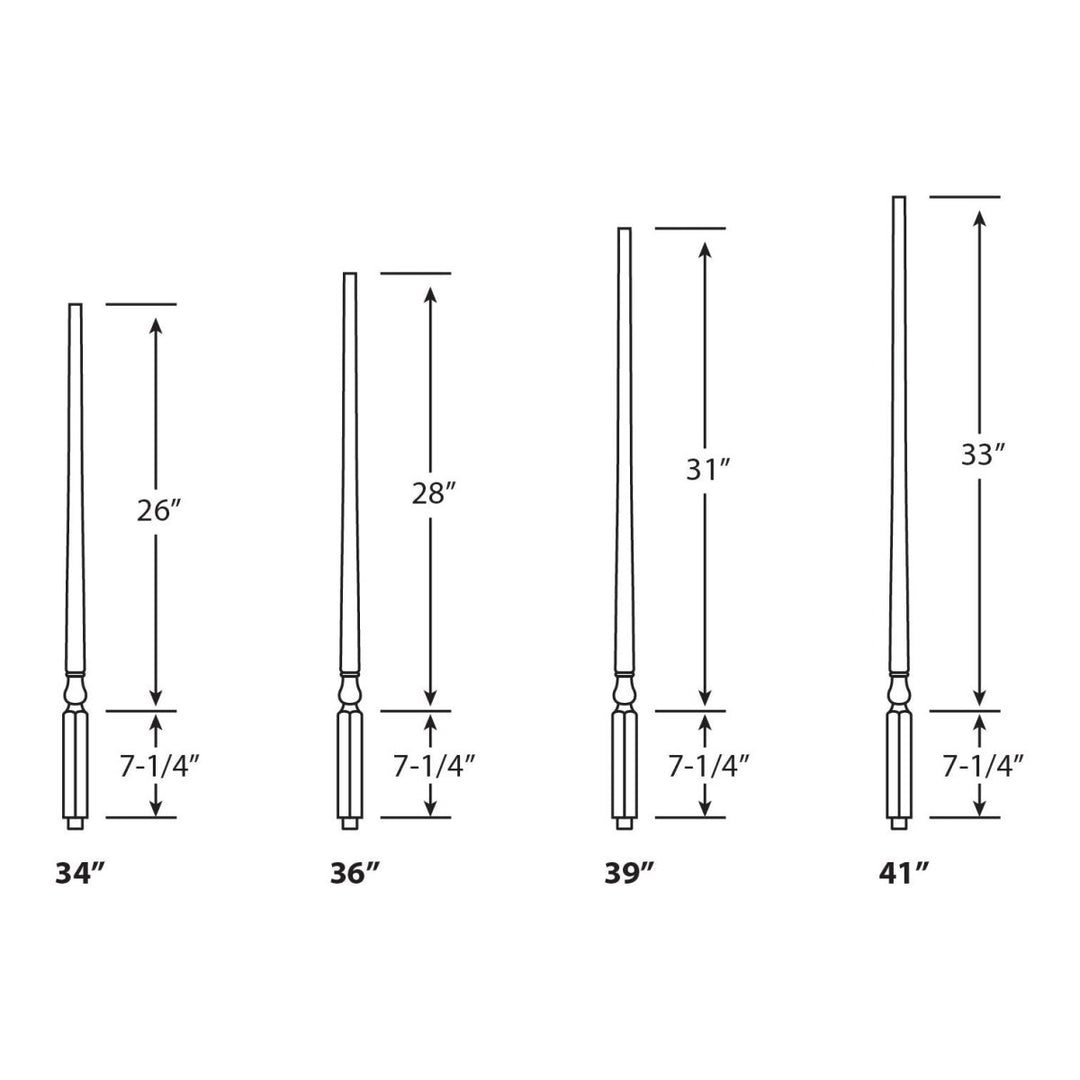 5015 | Wood Baluster | Colonial Pin Top | 1 - 1/4" - All Things Stairs