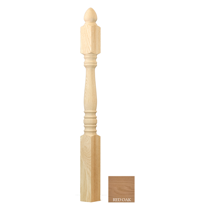 Wood Starting Newel | Hampton | Red Oak | 3 1/2" x 47 1/2" | Coffman