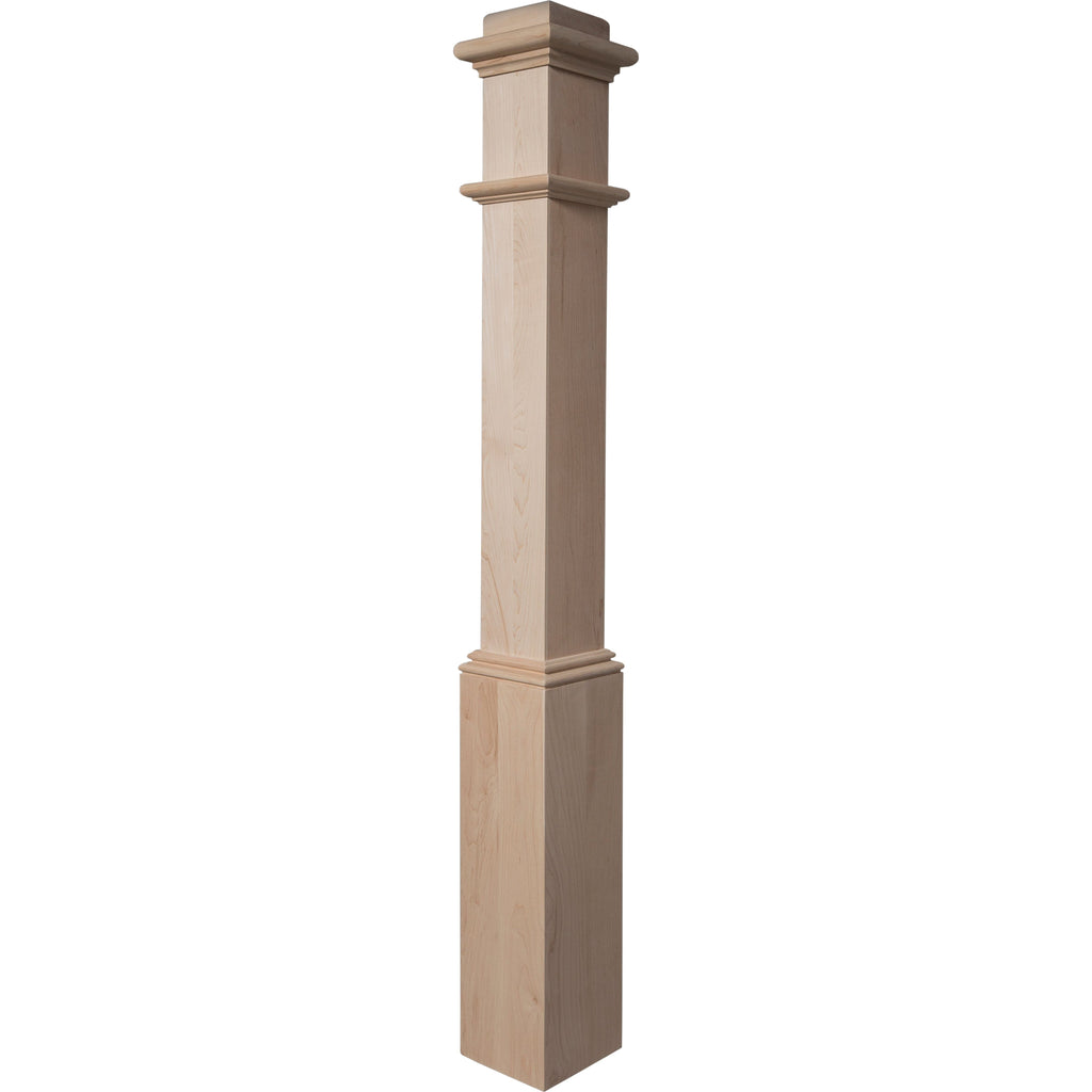 Wood Box Newel | Plain Face | Alder | 56" x 6 1/4" | Ascension