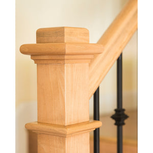Wood Box Newel | Plain Style | White Oak | 48" x 3 1/2" | Ascension