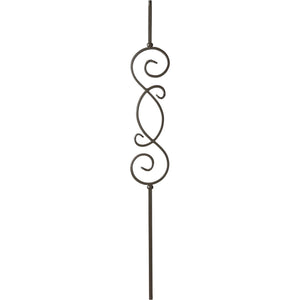 T57 - Iron Baluster - "S" Scroll V2 - 1/2" x 44"