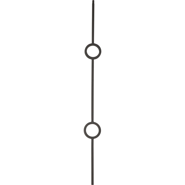 CLEARANCE | T73 | Iron Baluster | Double Circle | 1/2" x 44" | SATIN BLACK