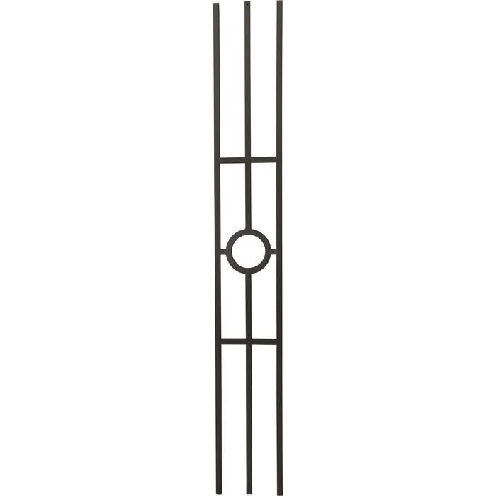 T74 - Iron Baluster - Rectangular Panel with Circle - 1/2" x 44"