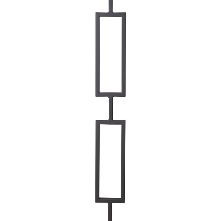CLEARANCE | T82 | Iron Baluster | Double Rectangle | 1/2" x 44" | SATIN BLACK