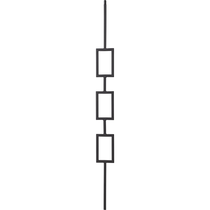 CLEARANCE | T83 | Iron Baluster | Triple Rectangle | 1/2" x 44" | SATIN BLACK