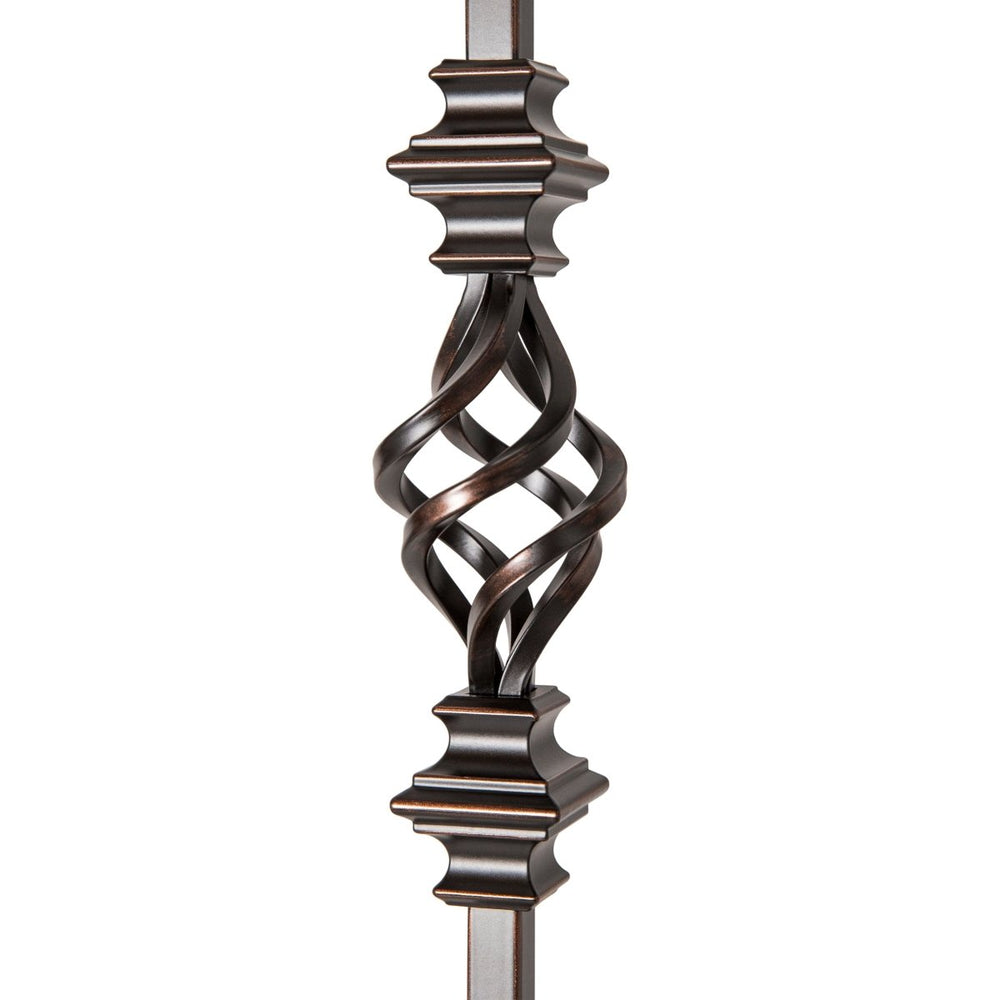 CLEARANCE | T62 | Iron Baluster | Basket with Knuckles | 1/2" x 44" | SATIN BLACK - All Things Stairs