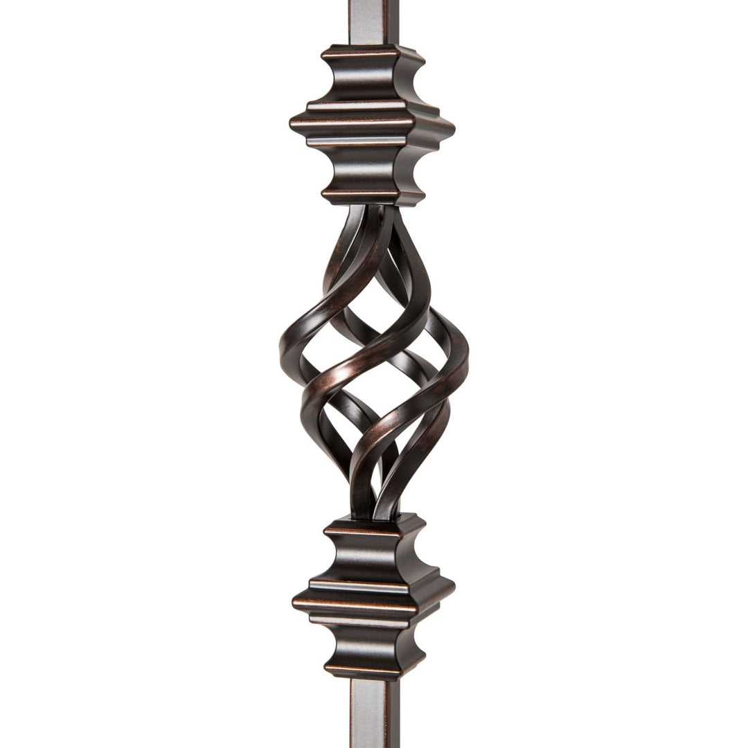 CLEARANCE | T62 | Iron Baluster | Basket with Knuckles | 1/2" x 44" | SATIN BLACK - All Things Stairs