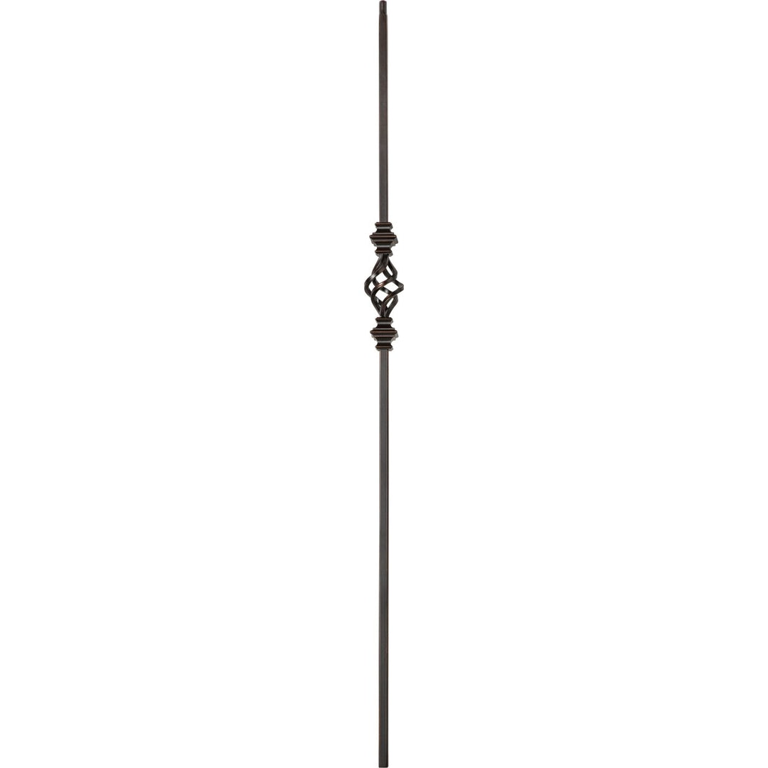 CLEARANCE | T62 | Iron Baluster | Basket with Knuckles | 1/2" x 44" | SATIN BLACK - All Things Stairs