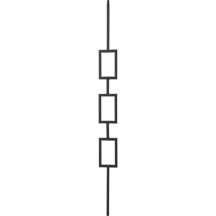 CLEARANCE | T83 | Iron Baluster | Triple Rectangle | 1/2" x 44" | SATIN BLACK - All Things Stairs
