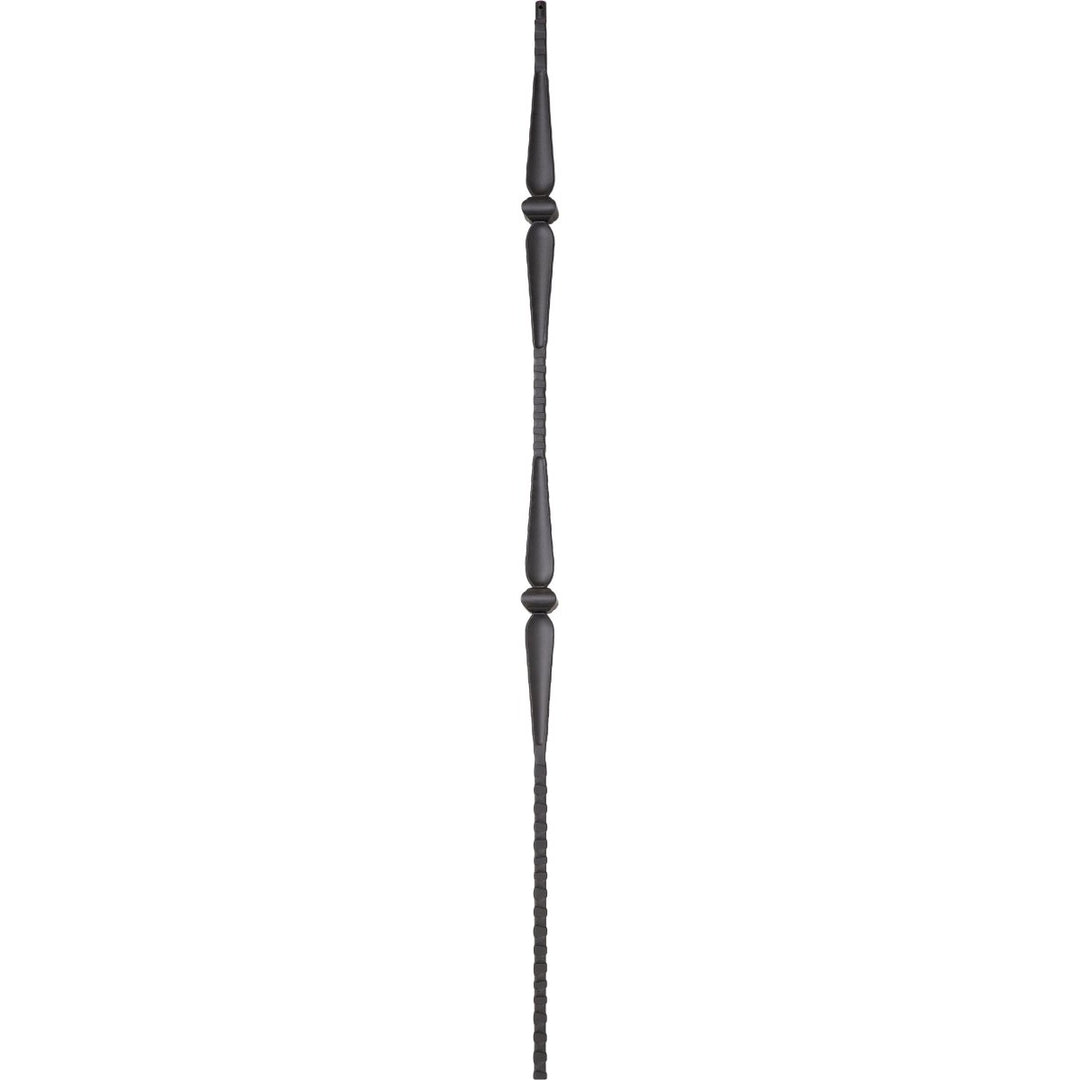 T42 | Iron Baluster | Gothic Hammered | Double Knuckle & Spoons | 9/16" - All Things Stairs
