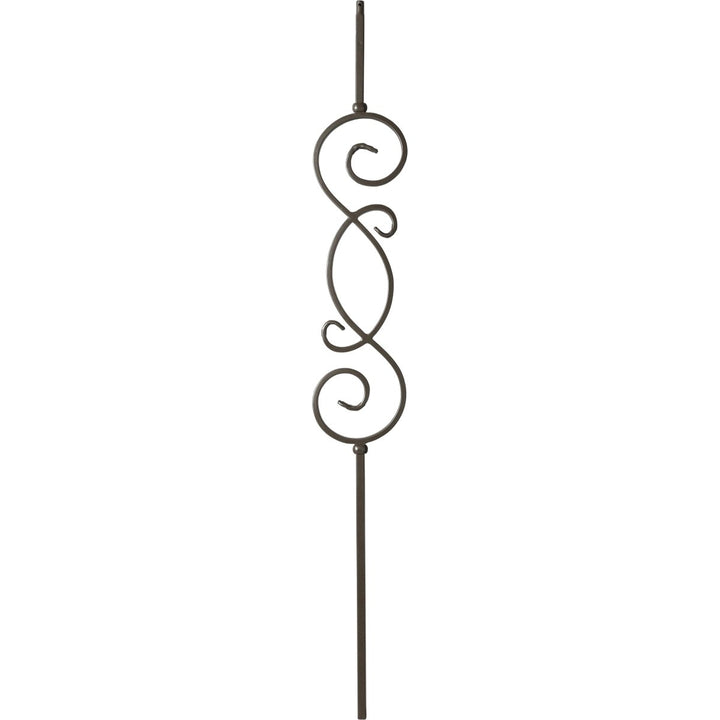 T57 | Iron Baluster | "S" Scroll V2 | 1/2" x 44" - All Things Stairs