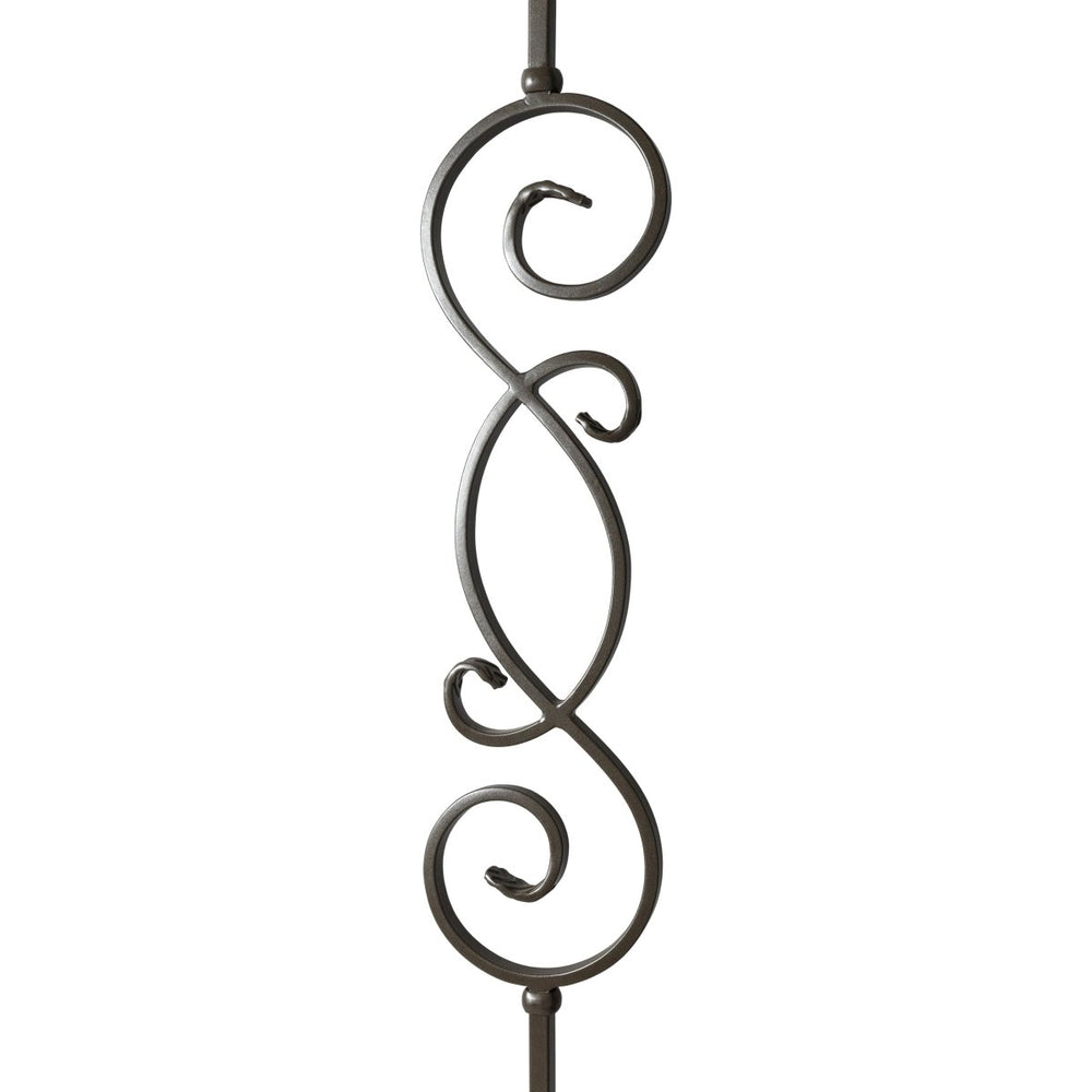 T57 | Iron Baluster | "S" Scroll V2 | 1/2" x 44" - All Things Stairs
