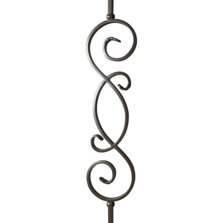 T57 | Iron Baluster | "S" Scroll V2 | 1/2" x 44" - All Things Stairs