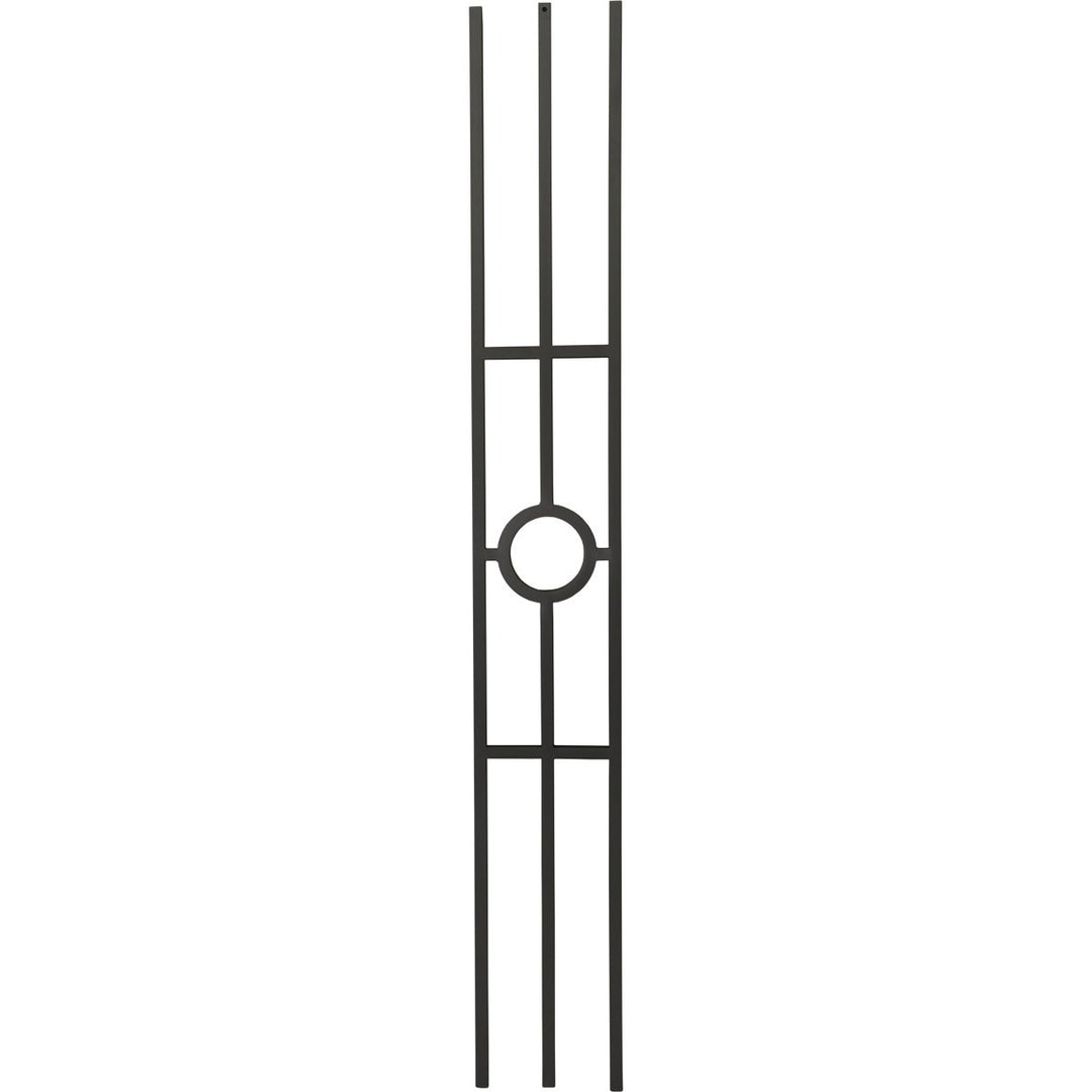 T74 | Iron Baluster | Rectangular Panel with Circle | 1/2" x 44" - All Things Stairs